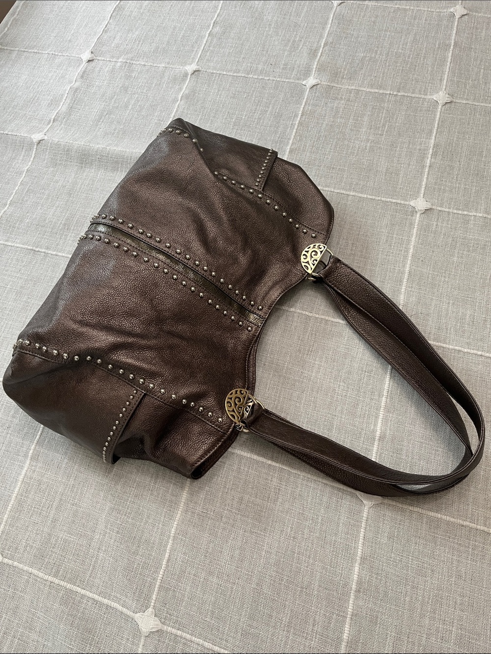 BRIGHTON STUDDED Dark Brown Women's Tote Bag